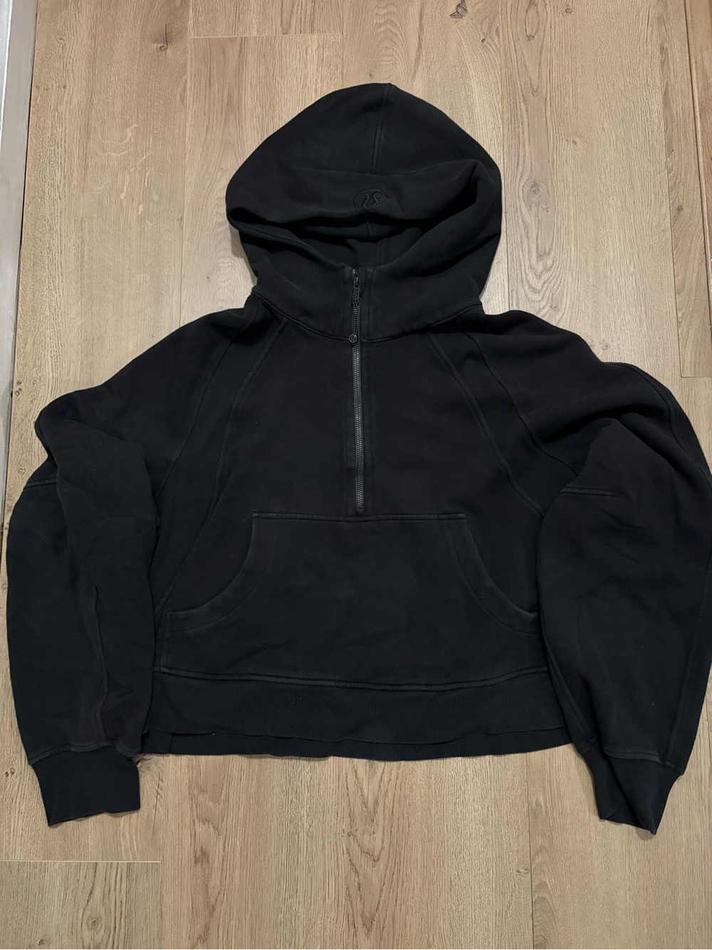 lululemon athletica Black Half-Zip Hooded Puffer Jacket